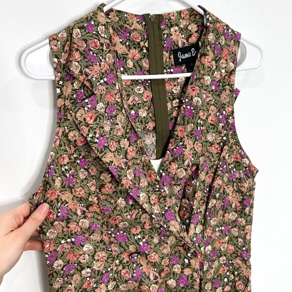 Jamie Brooke Wide-Leg Floral Print Vest Jumpsuit Vintage 90s Women’s Size M - Picture 5 of 16